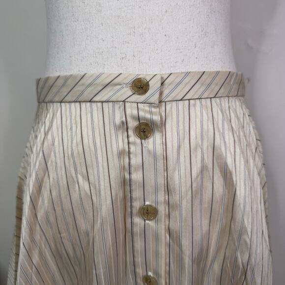 Acne Studios Striped Asymmetric Button Skirt Beige NWT Size 40 Avant Garde - Picture 2 of 11